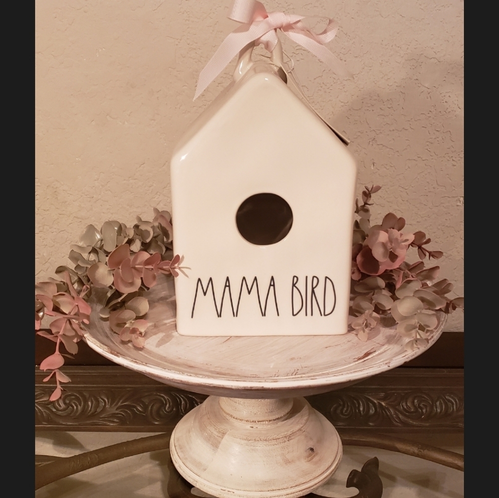 Rae Dunn MAMA BIRD Two Bird Icon Birdhouse